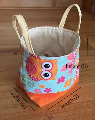 fabric basket with dimensions